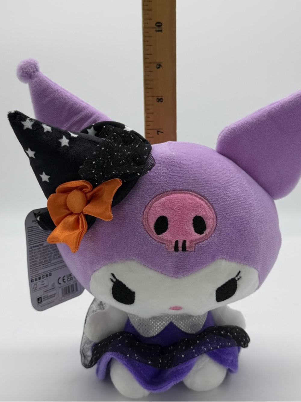 Santio Kuromi 8” Purple Plush Witch Hat Kids Accessory Plush Halloween